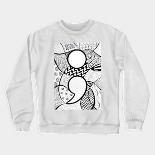 Semicolon Zentangle Crewneck Sweatshirt